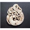 Old China White jade carved Dragon and phoenix Pendant