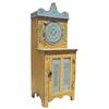 Image 1 : Contemporary "Folk Art" round door child's cupboard, hand carved, bitter sweet & blue paint, 22"W x 