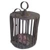 Early style bird cage, unique tubular tin construction, 13" Dia. x 20"H.