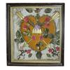Image 1 : Folk art Lodge heart picture, 15"W X 17"H.