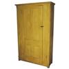 Pine one door four paneled wardrobe, great mustard paint, beveled corners, a very nice piece, 51"W x