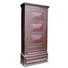 Image 1 : One door tow piece pine wardrobe, oxblood red paint, three chamfered panels in door, square nails, 3