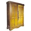 Two door grain-painted storage cupboard, six interior shelves, 59"W x 74"H.