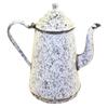 Dark blue enameled coffee pot, 11"H.