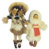 Lot of two Eskimo dolls, leather & fur, 9 1/2" & 11 1/2"H.
