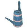 Image 1 : Scandinavian vinegar firkin, marked SAS, carved & painted blue & red.