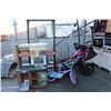 Image 1 : LOT OF MISC KIDS PRODUCTS; BED, ROLLER FRAME, STROLLER, KITCHEN, BASKETBALL HOOP AND BICYCLE