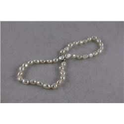 HAND KNOTTED FRESH WATER PEARL NECKLACE, WHITE LUSTER