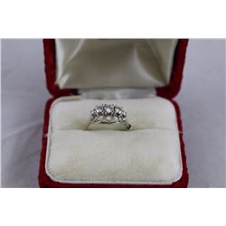 14K WHITE GOLD LADIES RING SET WITH A TOTAL OF 5 DIAMONDS, RETAIL VALUE $2450