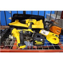 DEWALT TOOL SET - INCLUDING 2 RECIPROCATING SAWS, 1 CORDLESS 18V DRILL AND CHARGER WITH  BAG