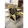 Image 2 : BEAUTIFUL BLACK UPHOLSTERED GOLD PAINTED PARLOUR CHAIR