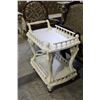 Image 1 : WHITE WASH 2 TIER LIQUOR CART WITH BOTTLE HOLDERS