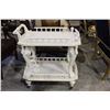 Image 2 : WHITE WASH 2 TIER LIQUOR CART WITH BOTTLE HOLDERS