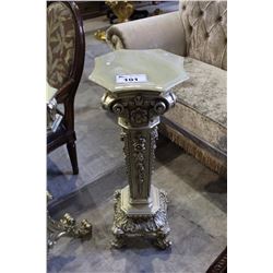 BEAUTIFUL FRENCH STYLE GOLD PAINTED WITH ONYX TOP PEDESTAL