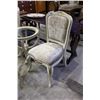 Image 2 : SILVER AND WHITE PAINTED VELOUR SIDE CHAIR