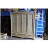 Image 1 : LARGE FRENCH STYLE TOLL PAINTED WARDROBE AND CABINET