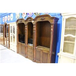 3 PIECE WOOD FINISH WALL UNIT SET