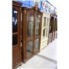 Image 2 : WOOD GRAIN BEVELED GLASS 4 DOOR CHINA CABINET