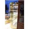 Image 2 : BRASS AND CURVED GLASS LARGE CURIO CABINET