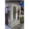 Image 1 : WHITE PAINTED BEVELED GLASS CHINA CABINET