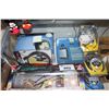 Image 1 : SHOWCASE FULL OF MISC GPS, HELICOPTER, POWER CORDS, 3D GOGGLES AND MORE