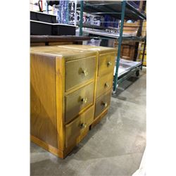 PAIR OF OAK 3 DRAWER NIGHT STANDS