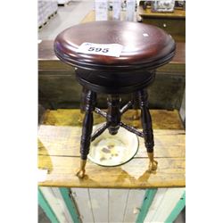 BALL AND CLAW FOOT PIANO STOOL