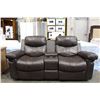 Image 1 : LEATHER 2 SEATER RECLINING SOFA