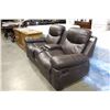 Image 2 : LEATHER 2 SEATER RECLINING SOFA