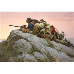 Sharpshooters Closing on the Herd  by Howard Terpning