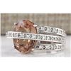 Image 2 : 8.05 CTW Natural Morganite And Diamond Ring 14k Solid White Gold