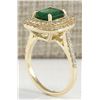 Image 3 : 3.03CTW Natural Emerald And Diamond Ring 14K Solid Yellow Gold