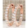 Image 1 : 2.00CTW Natural Diamond Hoop Earrings 14K Solid Rose Gold