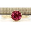 Image 1 : 1.50 CTW Natural Pink Tourmaline Ring In 14k Yellow Gold