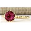 Image 2 : 1.50 CTW Natural Pink Tourmaline Ring In 14k Yellow Gold
