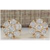 Image 1 : 1.45CTW Natural Diamond Earrings 14K Solid Yellow Gold