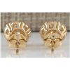 Image 2 : 1.45CTW Natural Diamond Earrings 14K Solid Yellow Gold
