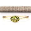 Image 1 : 0.60 CTW Natural Peridot Ring In 14k Yellow Gold