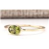 Image 2 : 0.60 CTW Natural Peridot Ring In 14k Yellow Gold