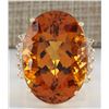 Image 1 : 32.41CTW Natural Citrine And Diamond Ring In 14K Solid Yellow Gold