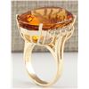 Image 3 : 32.41CTW Natural Citrine And Diamond Ring In 14K Solid Yellow Gold