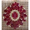 Image 1 : 59.00CTW Natural Ruby And Diamond Necklace In 14K Yellow Gold