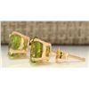 Image 2 : 3.00 CTW Natural Peridot Earrings 14k Solid Yellow Gold