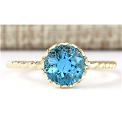 1.50 CTW Natural Blue Topaz Ring In 14k Yellow Gold