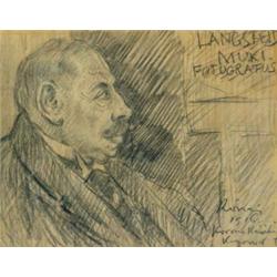 Rippl-Rónai József (1861-1927) Langsfeld Muki fotográfus portréja, 1916.