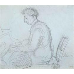 Berény Róbert (1887-1953) Lhévinne zongorázik, 1916.