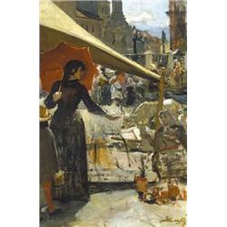 Skuteczky Döme (1850-1921) Vásári forgatag