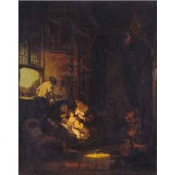 Bruck Lajos (1846-1910) Babaetetés (másolat Rembrandt után), 1875.
