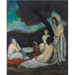 Mund Hugó (1892-1962) Aktok a szabadban, 1920 körül