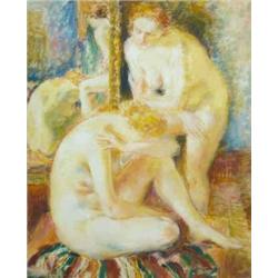 Jobbágyi Gaiger Miklós (1892-1959) Kettos akt tükörrel, 1939.